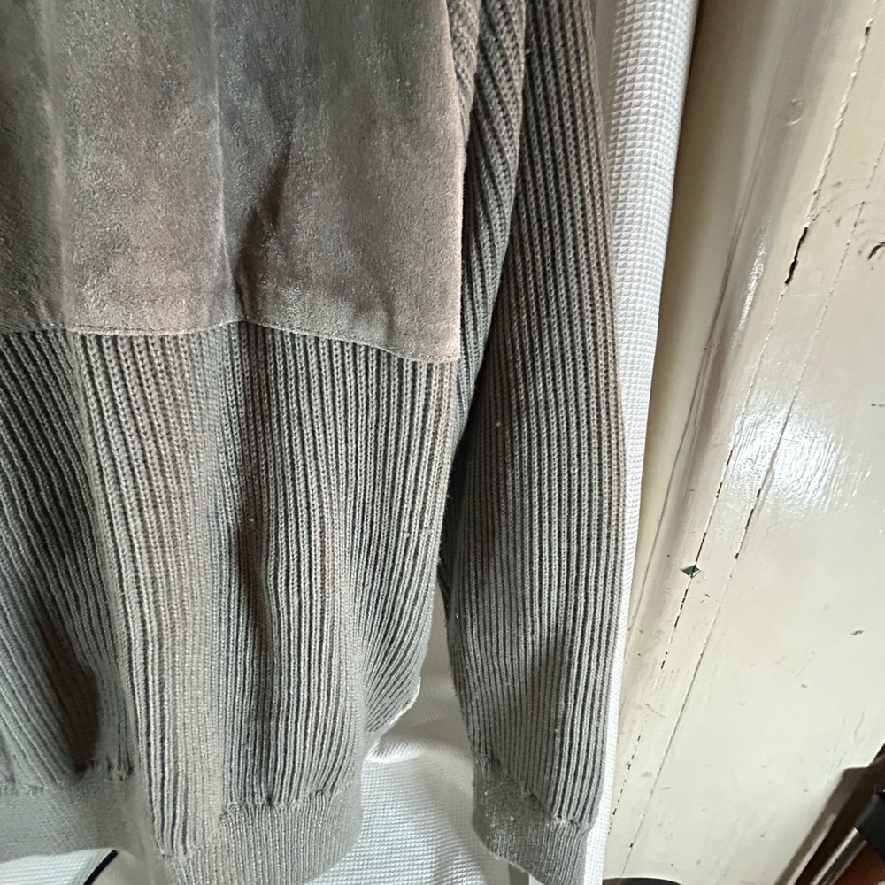 Sierra Ridge genuine leather suede gray sweater men’s - Picture 6 of 10